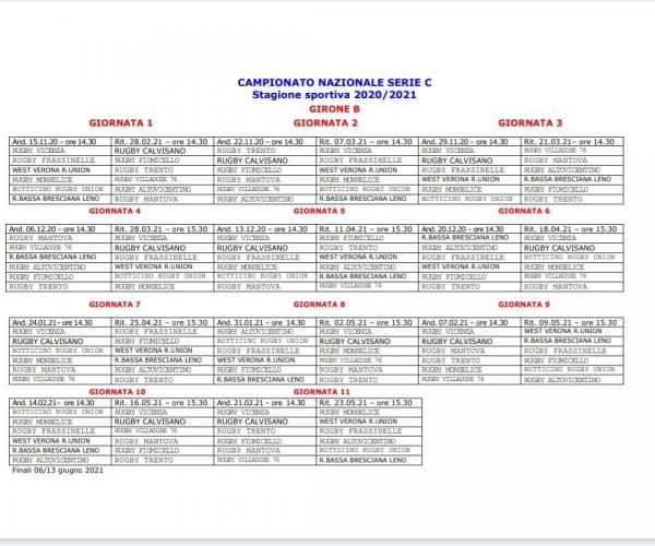 Calendario Campionato C1 - Poule 2